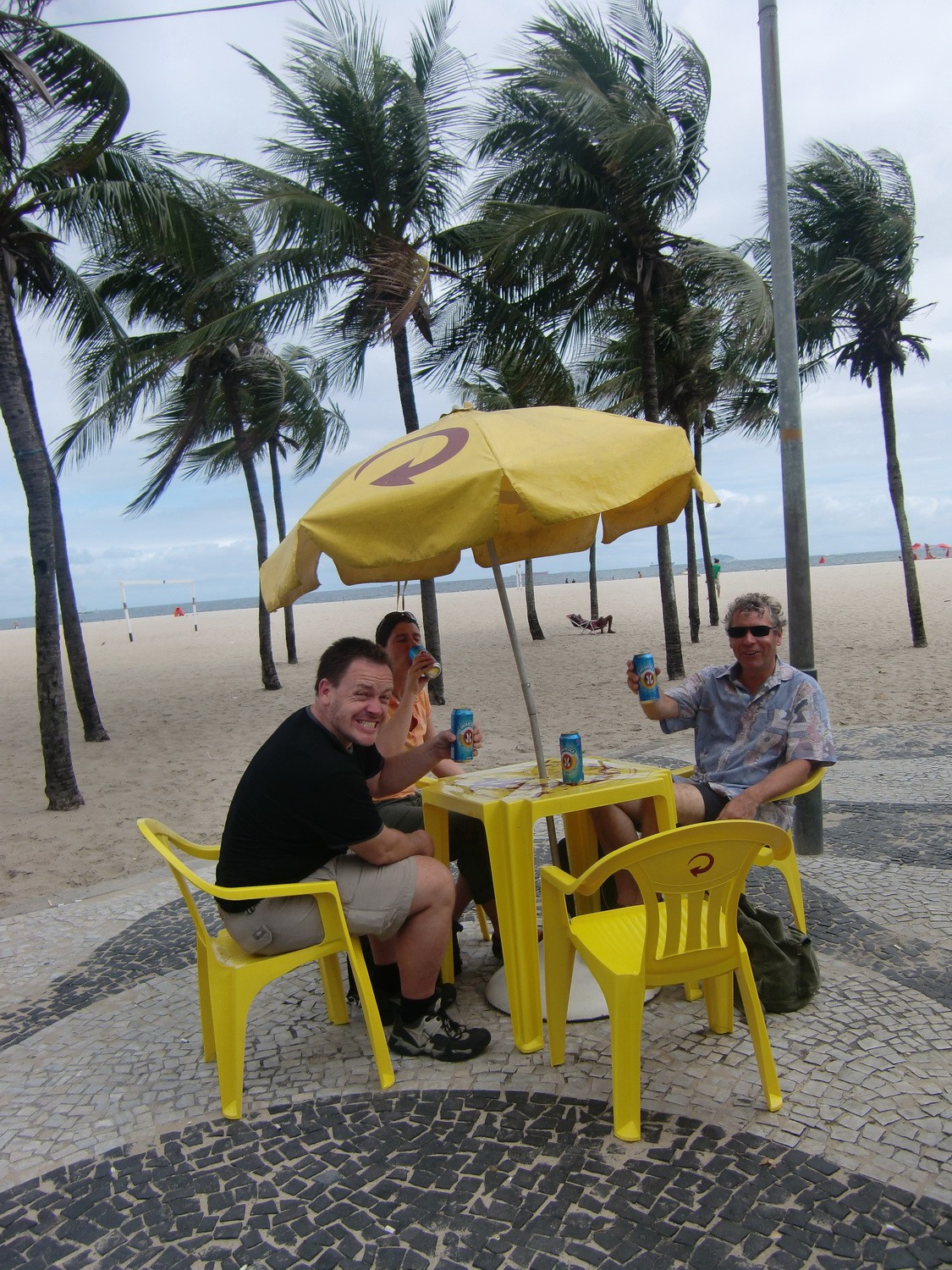 Enjoing beer on Copacabana